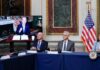 New Executive Order Permits Medicaid Paying for Out-of-State Abortions President Joe Biden speaks virtually during the first meeting of the interagency Task Force on Reproductive Healthcare Access at the White House complex in Washington, D.C., Aug. 3, 2022.