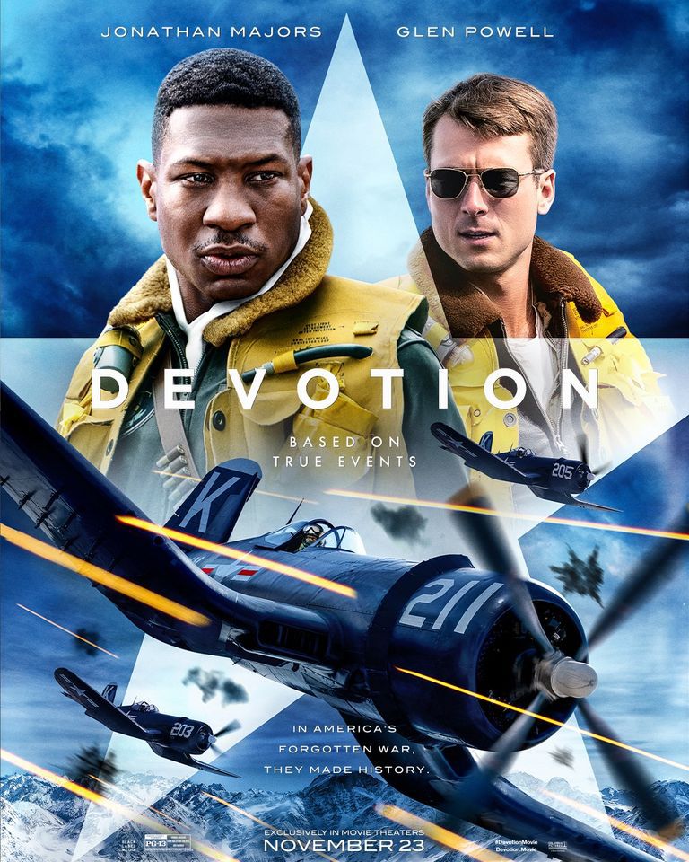 Official Devotion Movie Poster

Starring Jonathan Majors and Glen Powell
