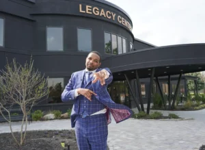 Jay Morrison Standing Outside the Legacy Center