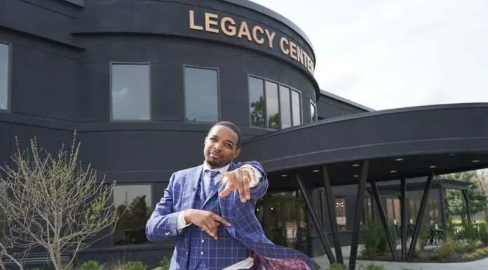 Jay Morrison Awarded for Uplifting His Community Jay Morrison Standing Outside the Legacy Center