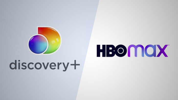 Warner Bros. Discovery Announces Merge of HBO Max and Discovery+ into One Streaming Platform by Next Summer. Picture displays Discovery+ and HBO Max logos side by side.