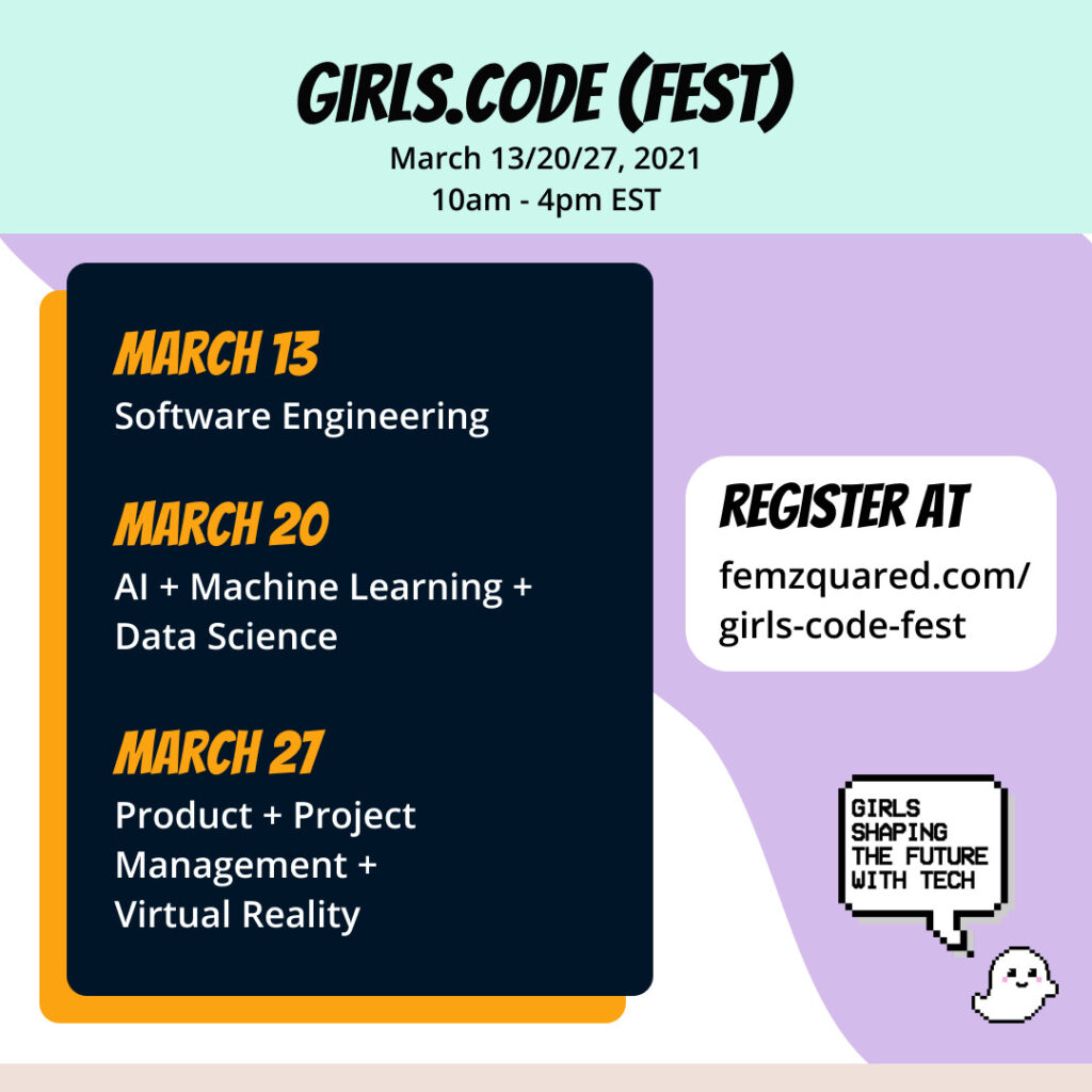 FemZquared Girl Code Fest Flyer 2021