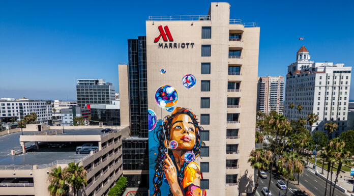 Artist Brian Peterson Paints the Tallest Mural for the Long Beach Walls x Art Renzei Project